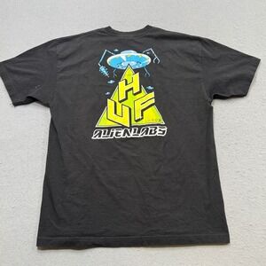 HUF Alien Labs T-Shirt Men's Large Black Graphic Short Sleeve Streetwear Skater